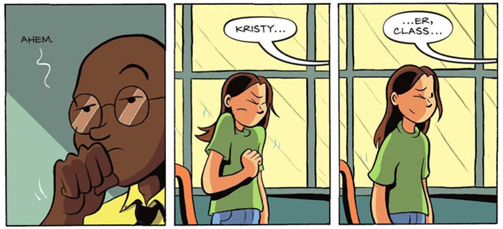 Speech bubbles from the beginning of Kristy's Great Idea graphic novel