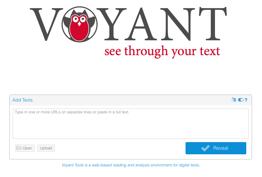 Landing page for Voyant