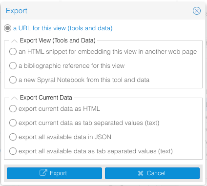 Voyant export options