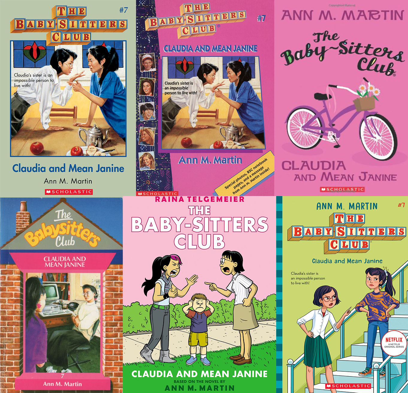 Different covers for Baby-Sitters Club book 7: Claudia and Mean Janine