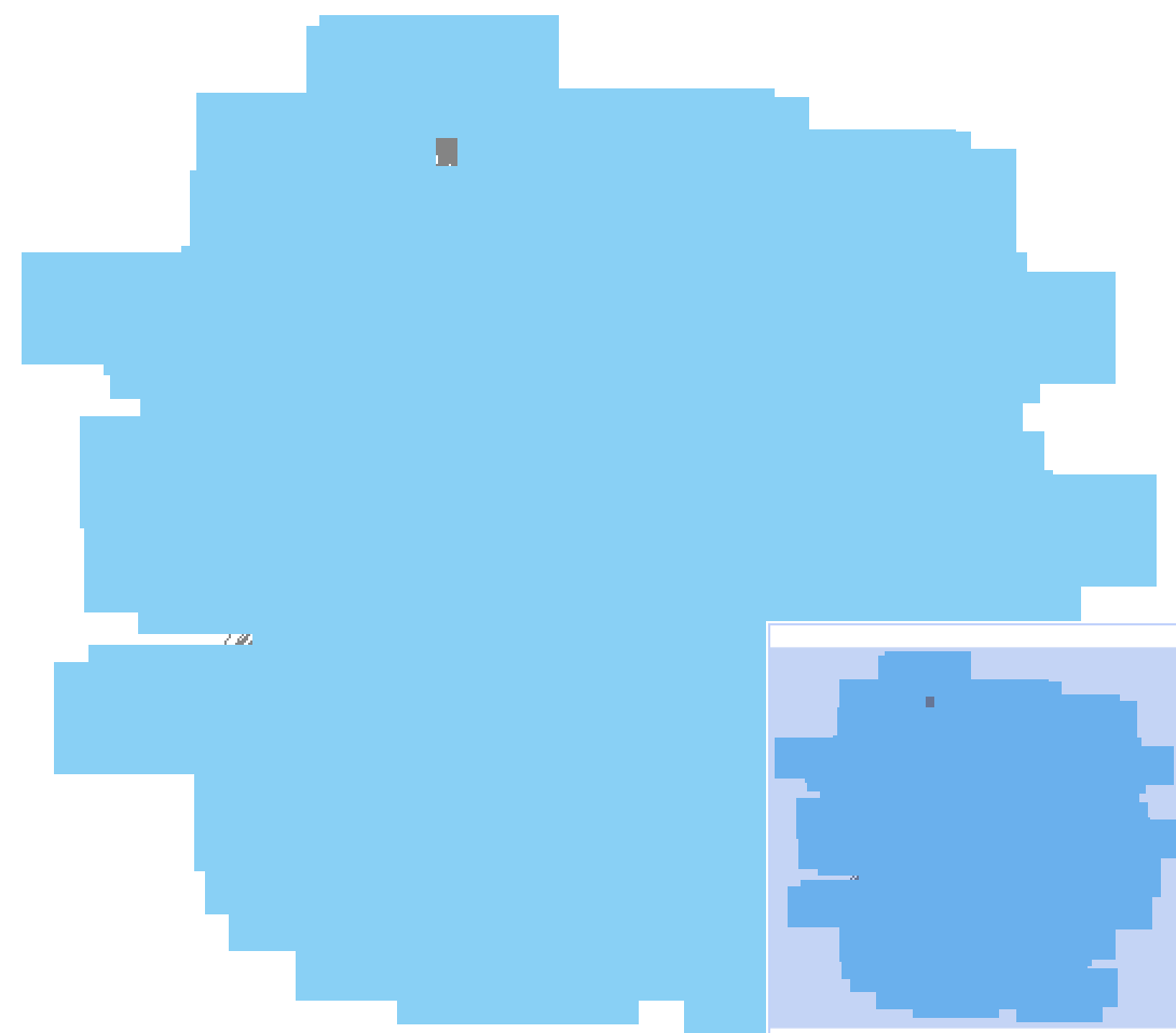 A blue blob resulting from a default visualization of a too-dense network