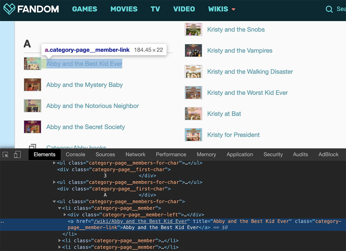 HTML page view