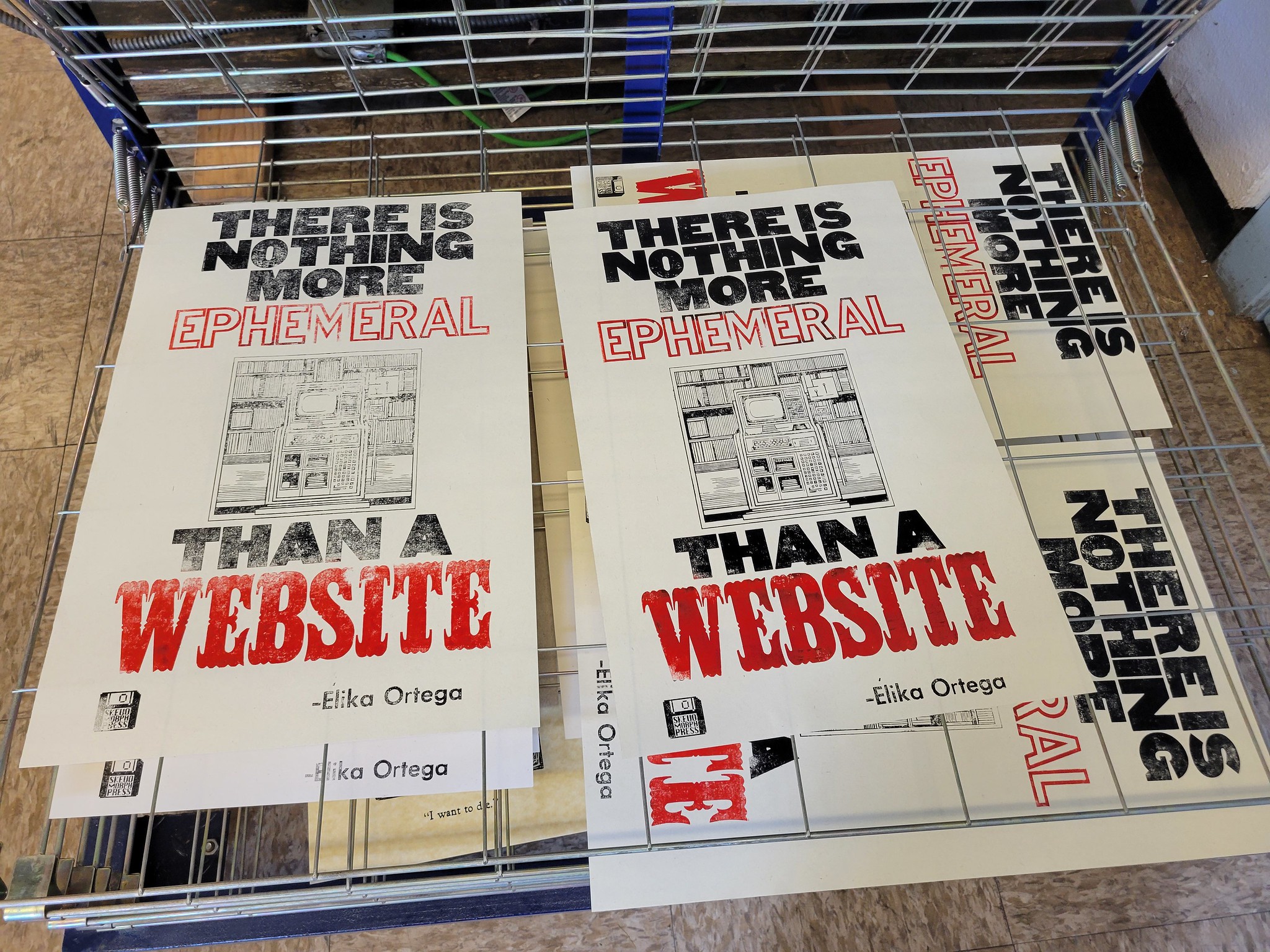Posters drying from the original run of There's Nothing more Ephemeral than a Website