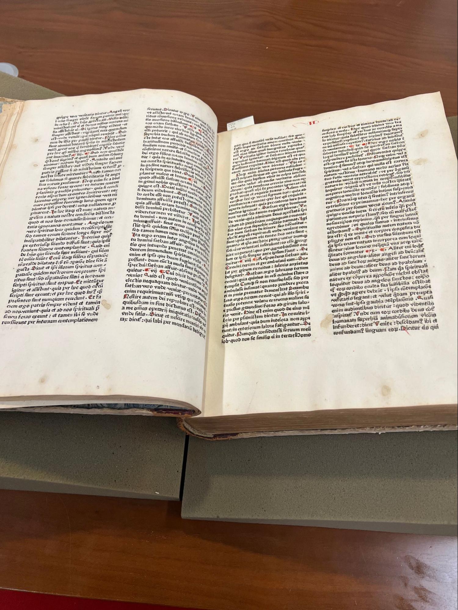 A medieval manuscript, open