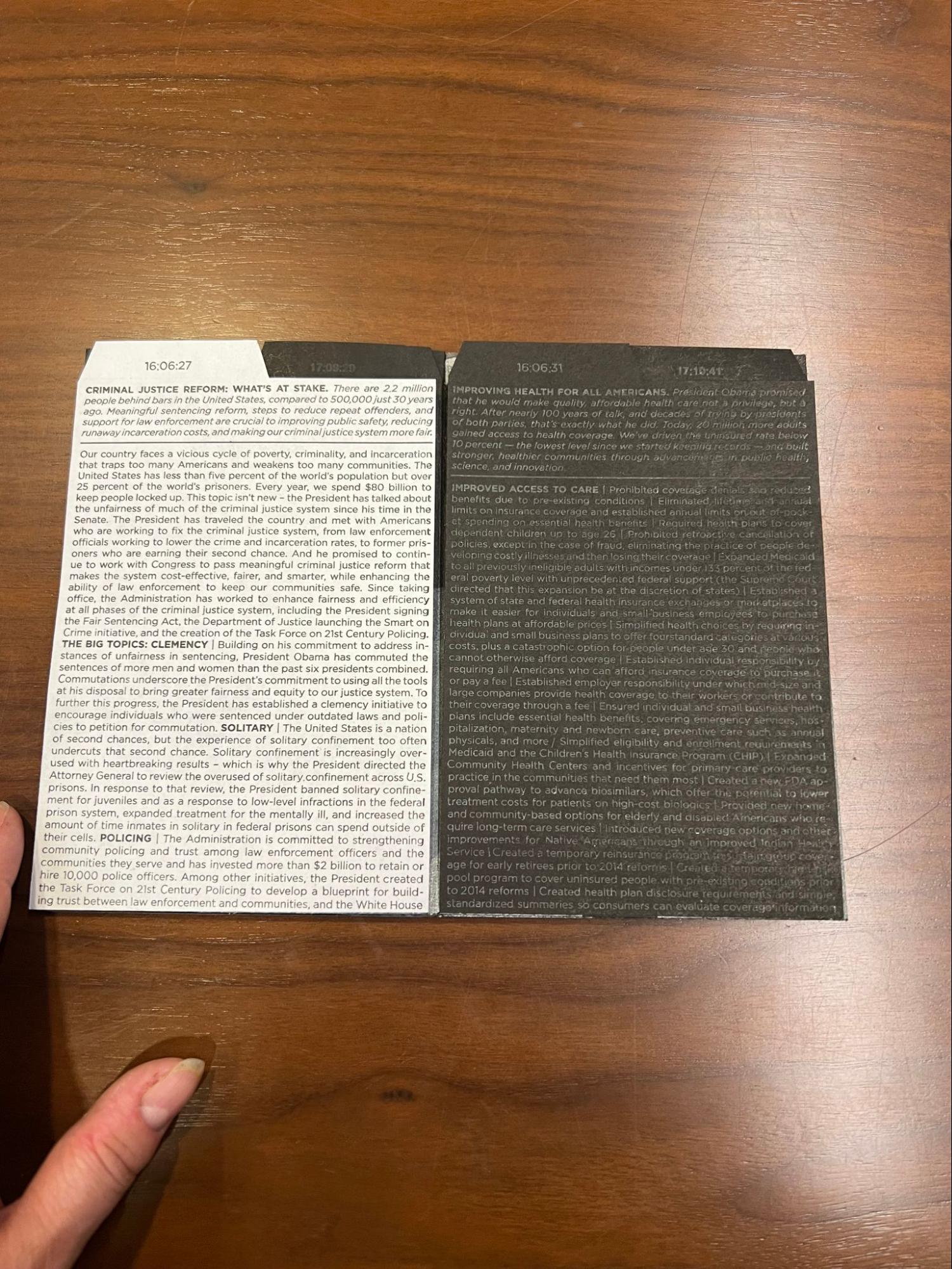 Inside page of The Record