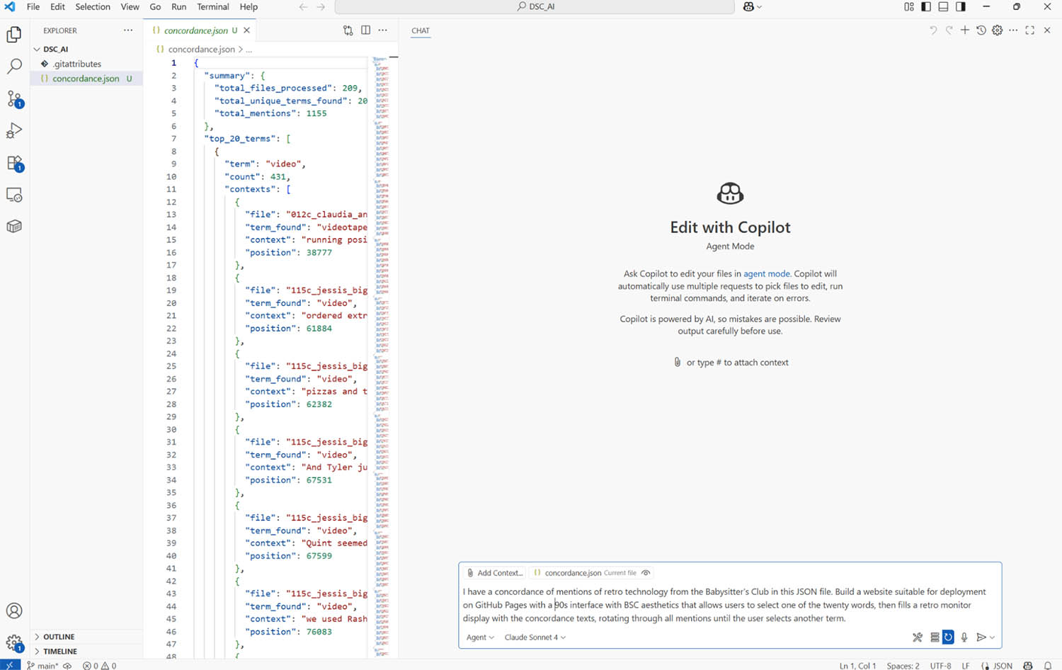 Copilot VS Code interface
