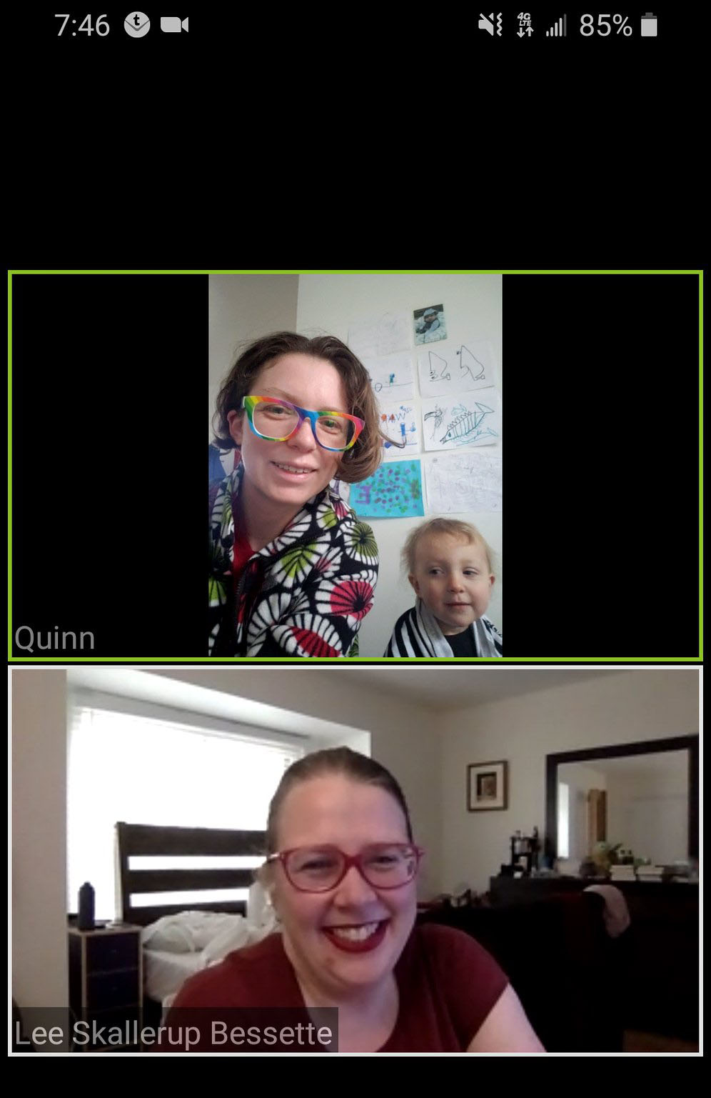 Zoom meeting between Quinn and Lee