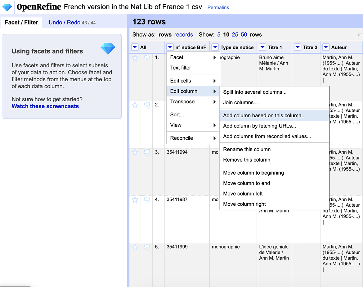 Adding a column for cell cross