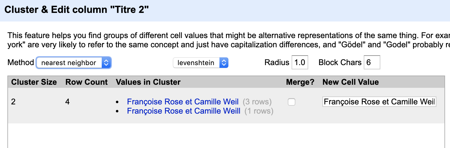 Clustering values